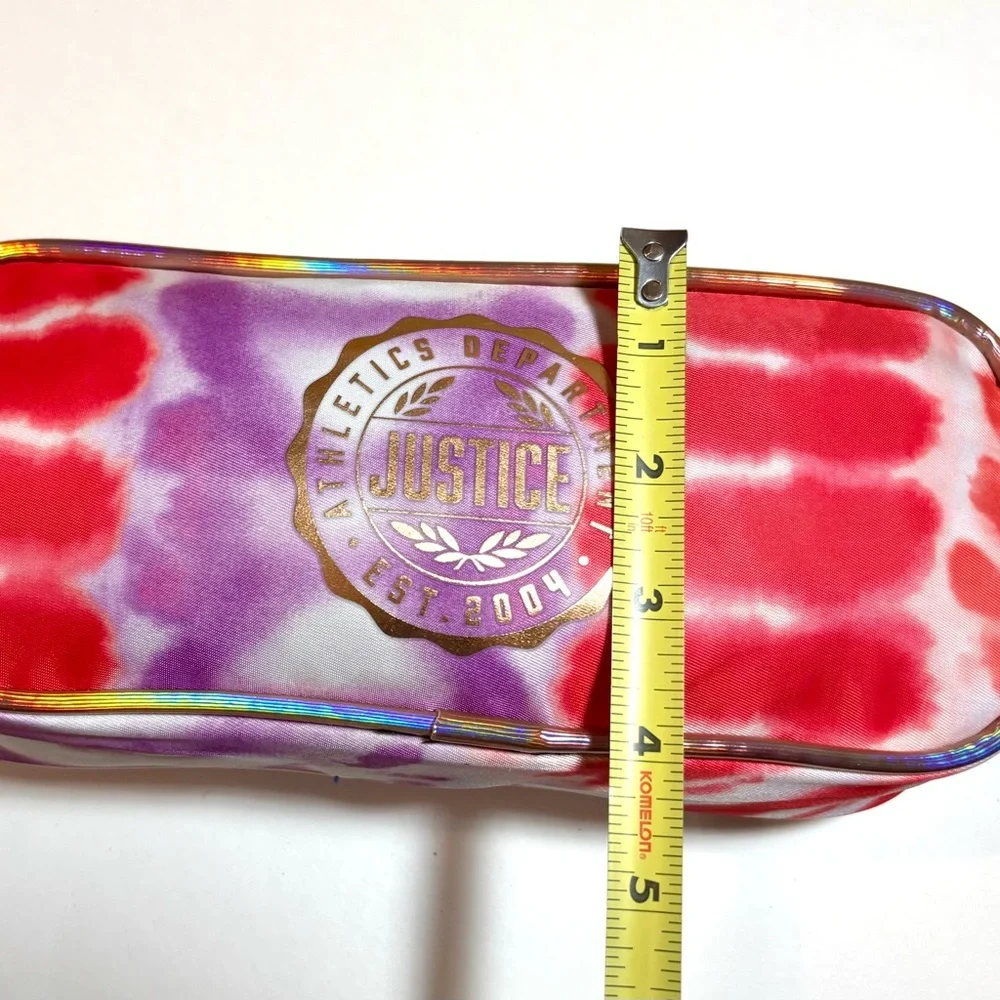 Justice tie dye pencil case pink and purple